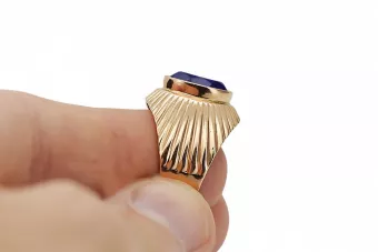 Zafiro Oro rosa antiguo original de 14k Anillo Artesanía vintage vrc127r